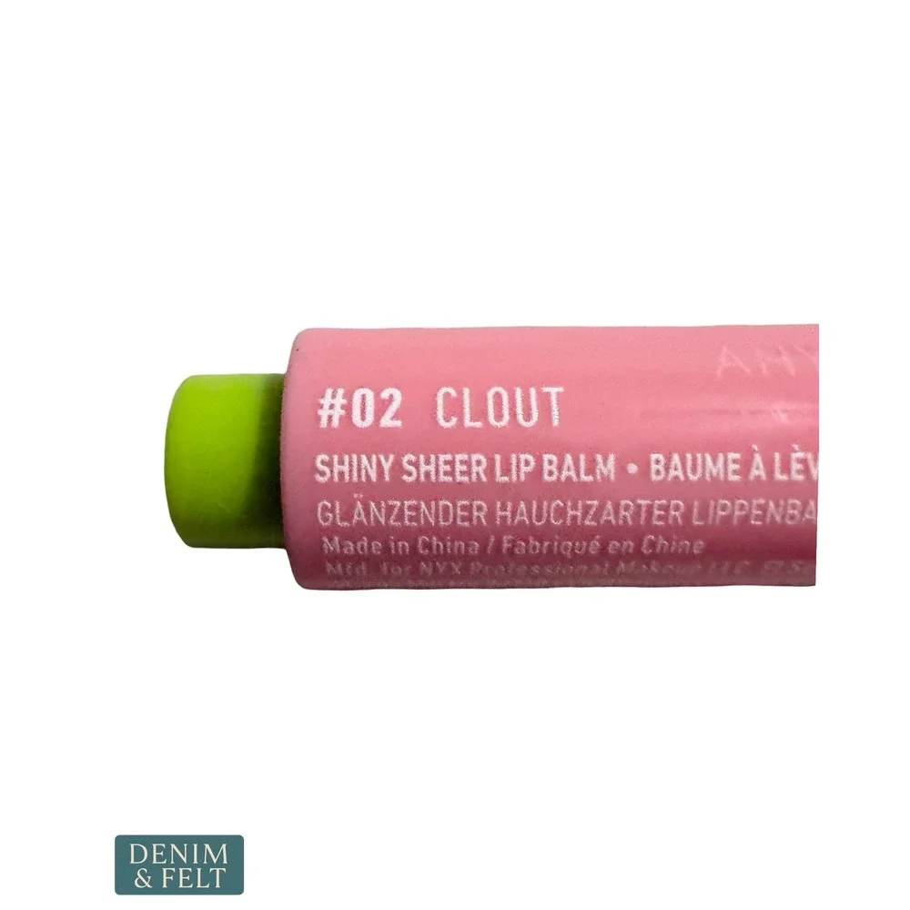 NEW NYX Fat Oil Slick Click Shiny Lip Balm Clout 02 Soft Baby Pink Vegan 2g